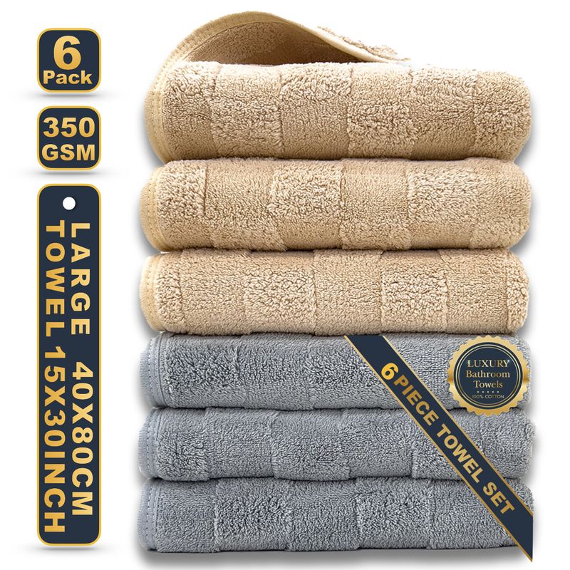 6 Parçalı 40x80 cm Mercan Polar Havlu Seti - Ultra Yumuşak ve Süper Emici, Ev ve Seyahat İçin Banyo ve El Havluları Dahil_voghion.com