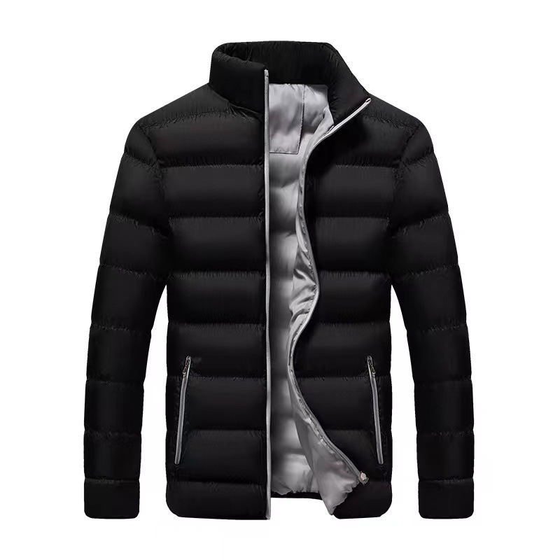Herrenbekleidung Baumwolle Herrenmantel Schlanker, mittellanger, trendiger, lässiger, dicker, warmer Daunenmantel aus Baumwolle_voghion.com
