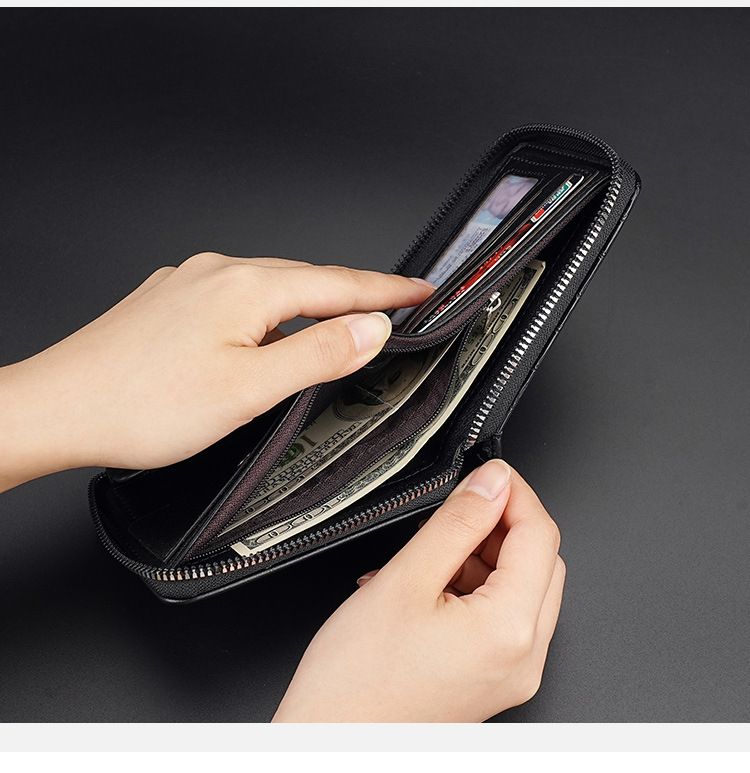 Men's Wallet Card Cases Wallet Men's Short Style Men's Retro Multi-function Anti-theft Swipe Clip Zipper Change_voghion.com