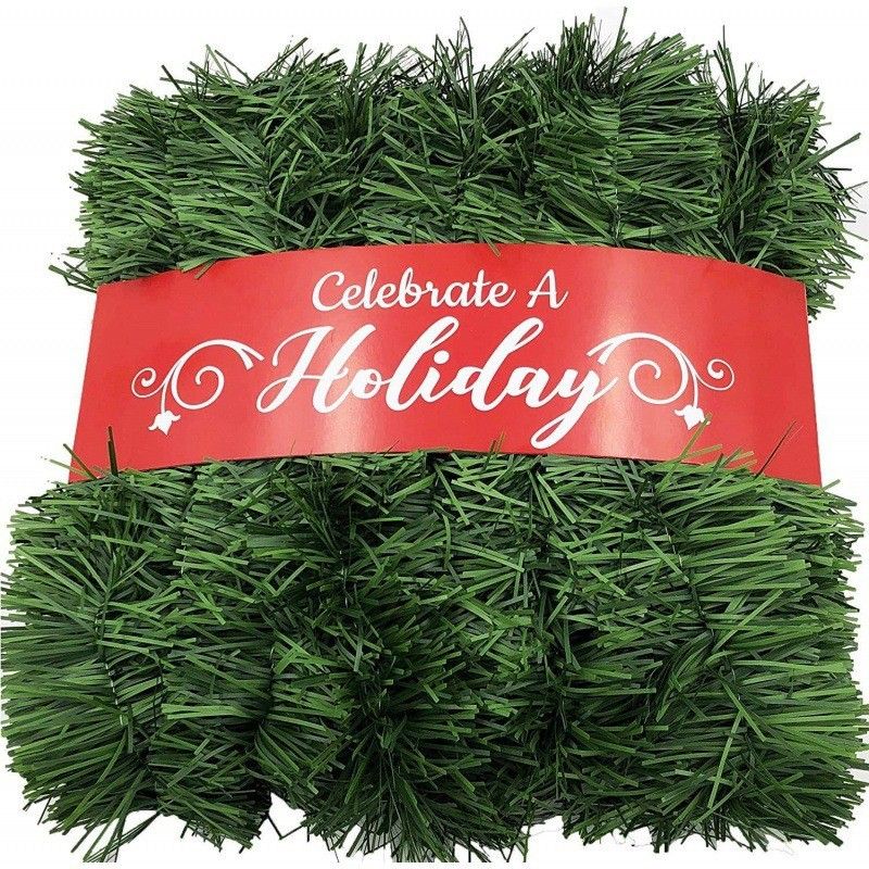 Ghirlanda di Natale in rattan verde da 50 piedi, decorazione per feste di matrimonio_voghion.com