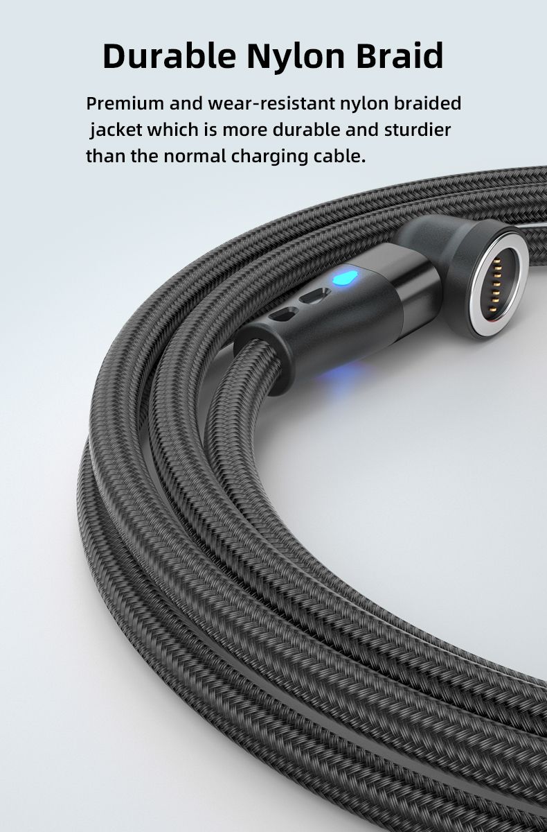 5A 540 Rotate Fast Charging Magnetic USB Type C Cable For IPhone 14 Samsung Xiaomi Realme Mobile Phone_voghion.com