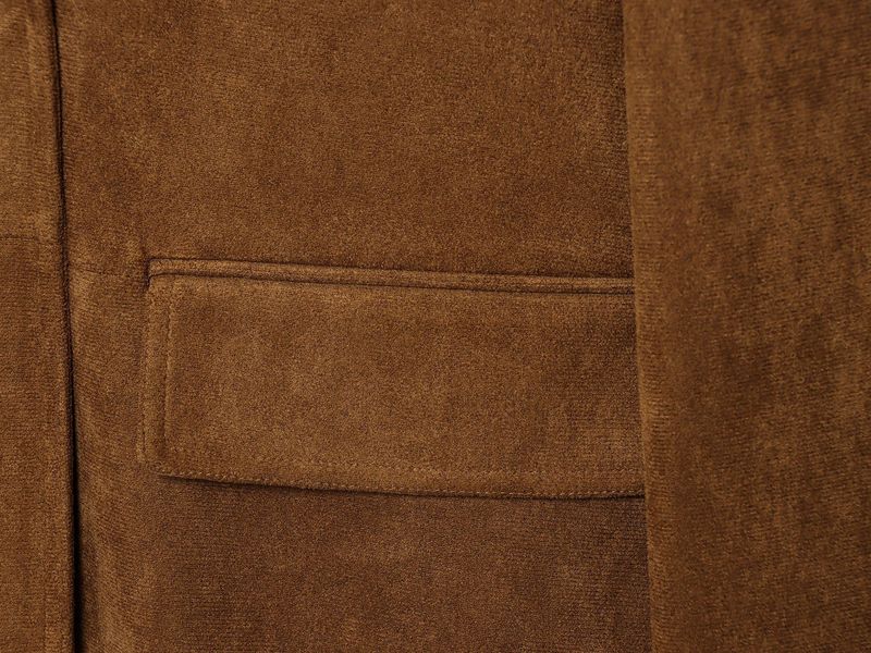 Trenchcoat mit Druckknöpfen in Wildlederoptik – Lange Freizeit-Oberbekleidung für Damen (XS-L, Klassisches Braun)_voghion.com