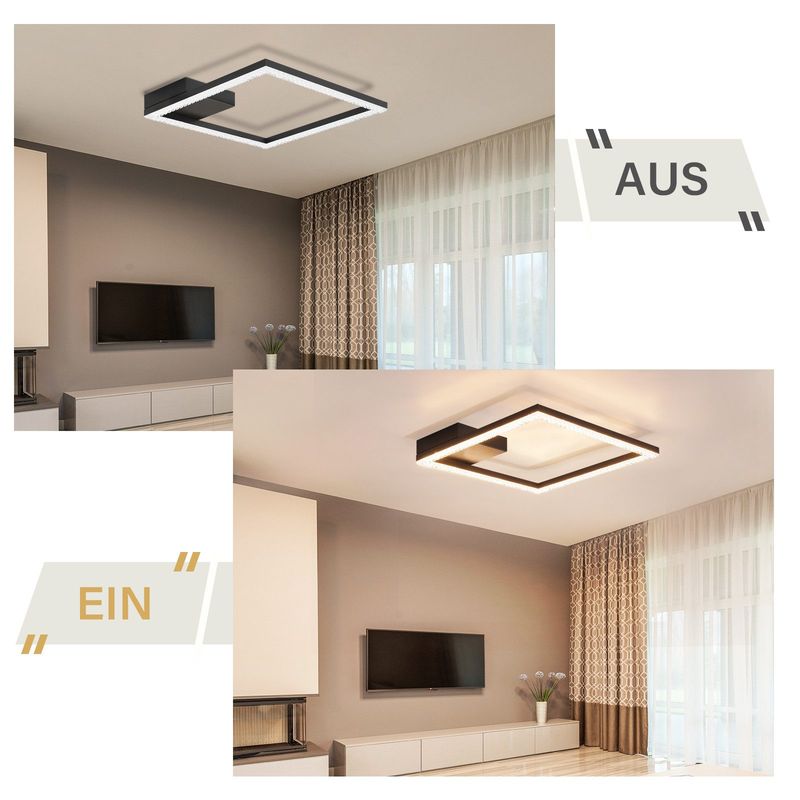 Glitzerlife Deckenleuchte Schwarz LED Deckenlampe - 12W Flurlampe Modern Warmweiß Schlafzimmerlampe Modern Design Deckenbeleuchtung Ür Küche Flur_voghion.com
