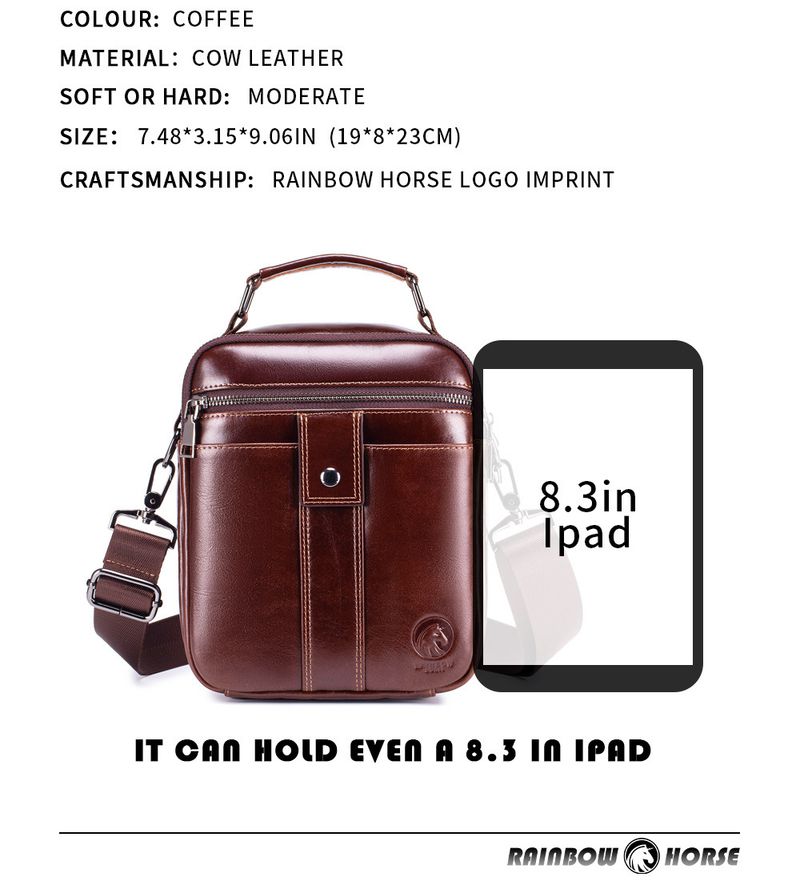 Hoogwaardig design heren schoudertas van echt koeienhuid, enkele schoudertas, bovenste laag herentas van koeienhuid_voghion.com