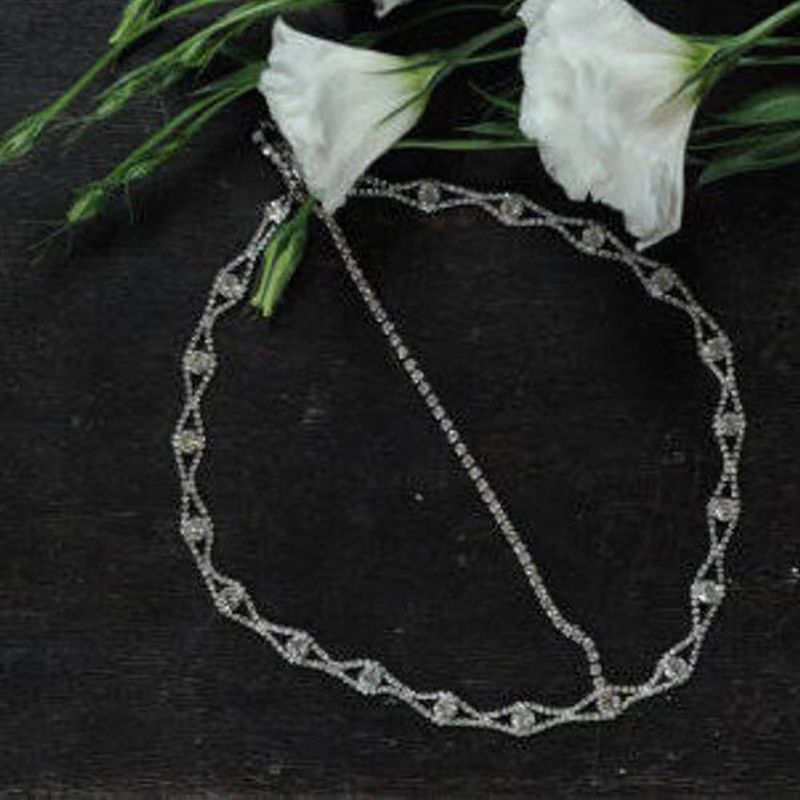 Catena per capelli multistrato con accessori versatili in stile etnico, stile da sposa, con diamanti, acqua e brillanti_voghion.com