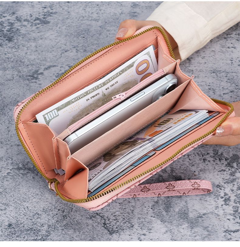 Women's Bags New Style Niche Printed Small Fragrance Style Long Large Capacity Multifunctional Wallet Clutch Bag_voghion.com