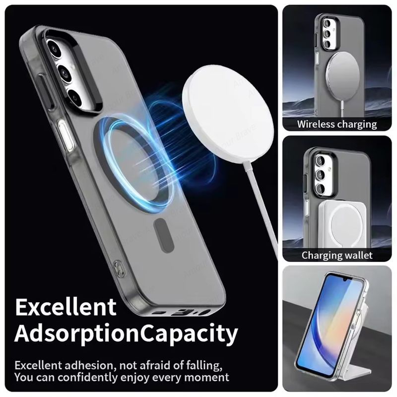 Per custodia magnetica per telefono per Samsung Galaxy A55 A56 A36 A35 A26 A25 A06 A05 M55 M35 Clear Candy Wireless Charging Cover_voghion.com