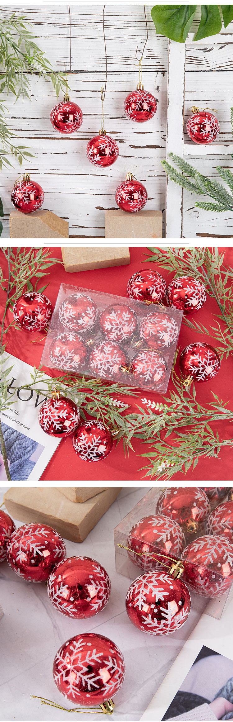 Fiore finto rosso palla di Natale stile elettroplaccato fiore artificiale produttore decorazione per la casa matrimonio transfrontaliero all'ingrosso CF99101_voghion.com