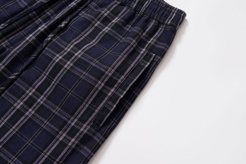 Parisian Plaid Casual Pants For Men – Loose Fit Retro Trousers With Clean Aesthetic_voghion.com