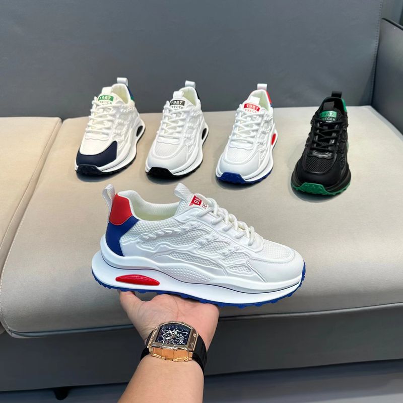Sommer Neue atmungsaktive Mesh-Schuhe mit dicker Sohle, die die Höhe erhöhen, weiße leichte und vielseitige, lässige, trendige Papa-Schuhe_voghion.com