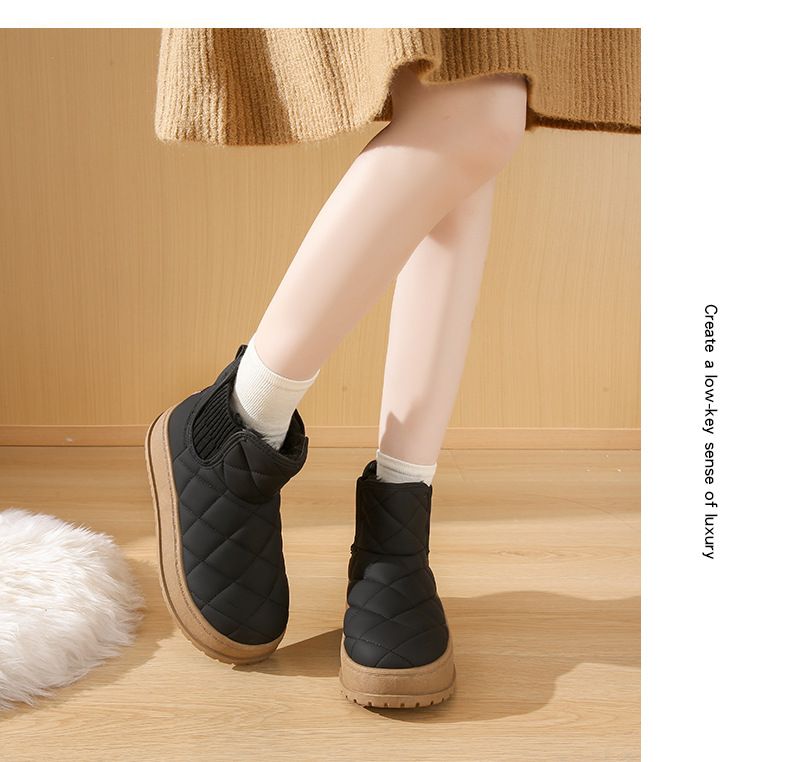 Fleece High-Top Socken Stiefel Studentinnen Trend Warm Casual Baumwollschuhe_voghion.com