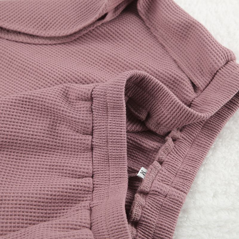 2024 Autumn Fashion Knitted Short Sleeve Pajamas Two-Piece Set Casual Cool Breathable Women's Homewear_voghion.com