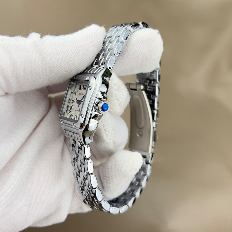 2023 Kajia Square squisito orologio da donna con cinturino in acciaio con cinturino in scala romana, orologio impermeabile, trasmissione in diretta_voghion.com