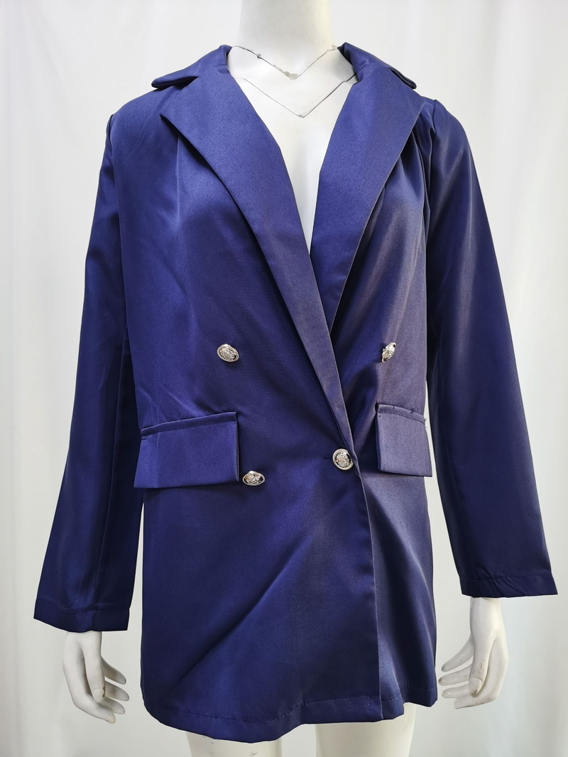 Kadınlar için modaya uygun yaka hırka orta uzunlukta mizaç blazer_voghion.com