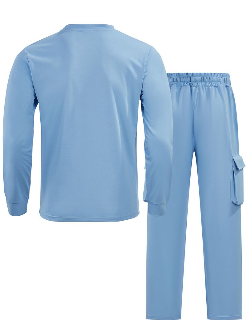 Sweat-shirt à manches longues et col rond pour homme, style européen et américain, collection automne 2025, pantalon de sport décontracté, costume deux pièces pour homme_voghion.com