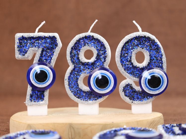 Vela digital hecha a mano con forma de ojo de diablo para decoración de tartas de cumpleaños_voghion.com