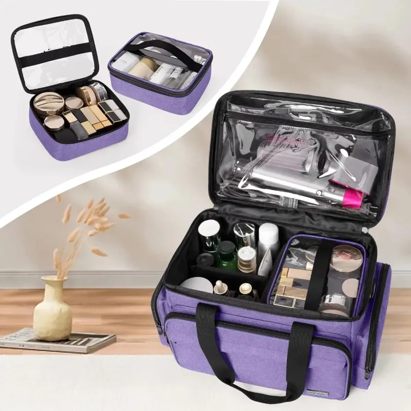 Large Cosmetic Bag With 2 Detachable Pockets And Dividers 250318l_voghion.com