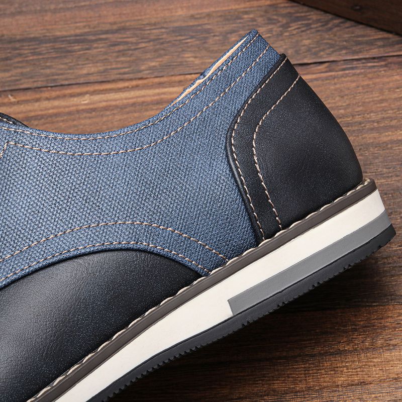 Herrenschuhe Große Herren Freizeitschuhe Modische leichte Herrenschuhe Farblich passende atmungsaktive Herren Lederschuhe_voghion.com