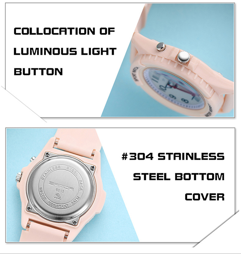 Orologio sportivo al quarzo con quadrante luminoso - Cassa in resina leggera, vetro minerale, impermeabile fino a 30 m, display analogico-digitale, movimento luminoso, orologio da studente_voghion.com