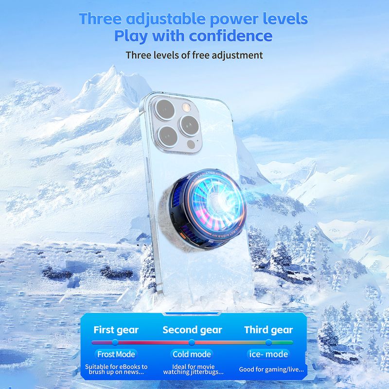 8 Mobile Phone Cooler Round Shaped Semiconductor Cooling Fan Radiator For IOS Android Magnetic Heat Sink_voghion.com