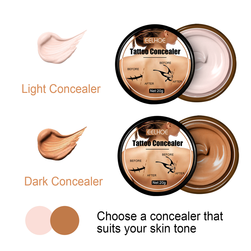 EELHOE per coprire le cicatrici del tatuaggio, le voglie, il correttore invisibile bicolore waterproof e illuminante_voghion.com
