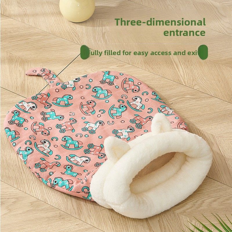 Cat Litter Winter Warm Cat Sleeping Bag Semi-enclosed Kennel House Deep Sleep Cat Quilt Quilt Puppy_voghion.com