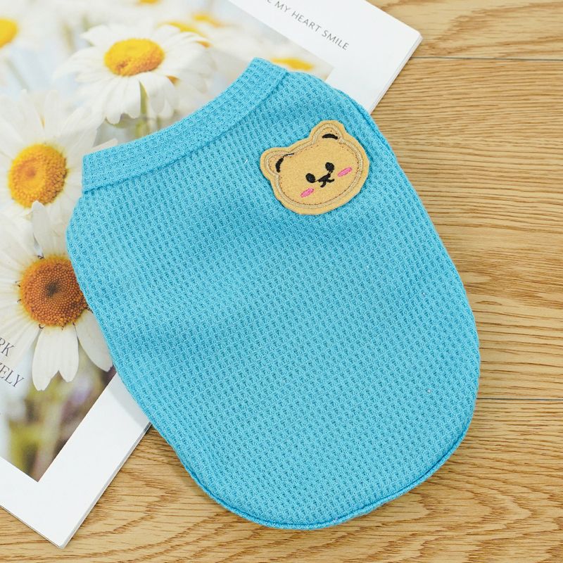 Haustierkleidung Waffelbär Sommerweste Teddy mittlere und kleine Hundekatze Hundekleidung Fabrik Großhandel_voghion.com