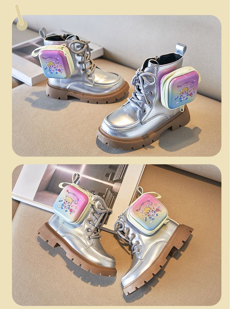 Buty dziecięce dziewczęce Martin Boots 2024 Jesień i zima Nowe jesienne pojedyncze buty Brytyjski styl Księżniczka Krótkie buty Mała torba szkolna Buty dziecięce_voghion.com