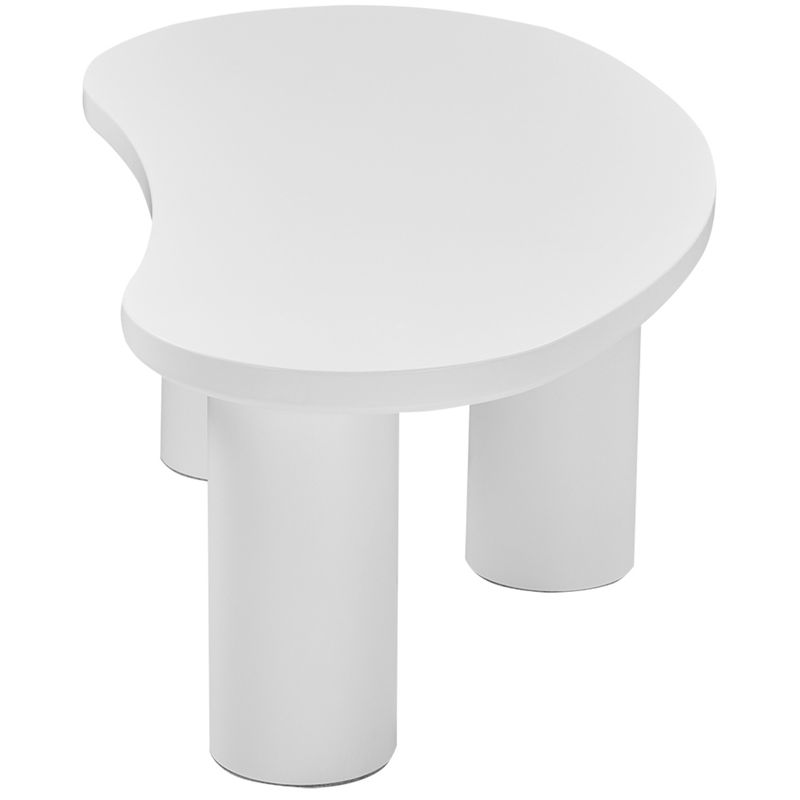 Moderner, Unregelmäßiger Halbmond-Couchtisch,MDF-Tischplatte Und PVC-Beine, Mit Filzunterlage,Unregelmäßiger Couchtisch 107*57*40,5cm_voghion.com