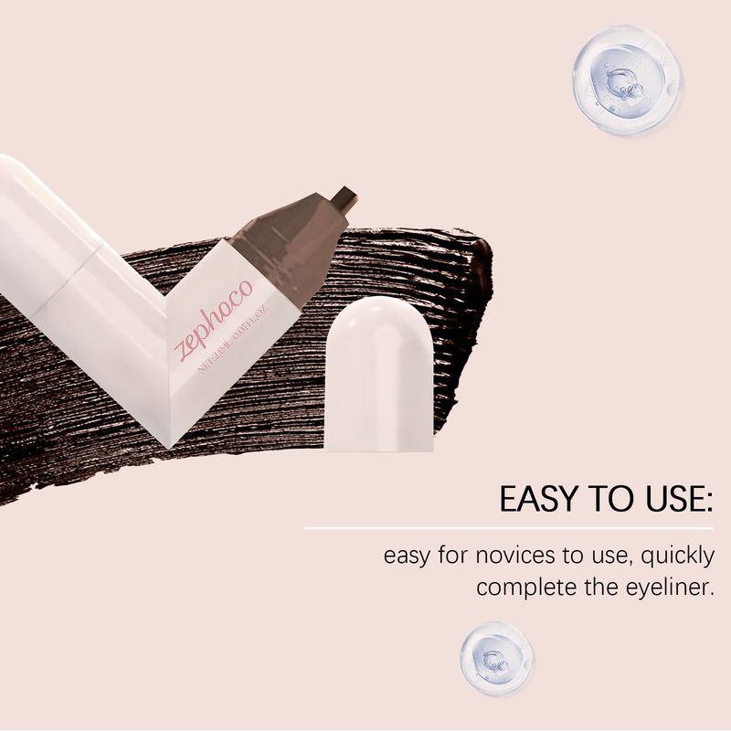 Zephoco Brown Double-Ended Waterproof Stamp Eyeliner Smooth Color Easy To Apply Multi-Occasion Portable Use_voghion.com
