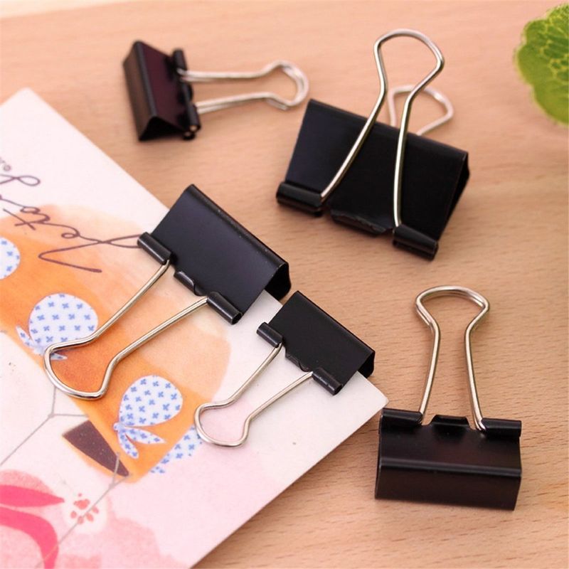 Factory direct sale Black long tail clip metal bill clip multi-specification black dovetail clip office binding clip stationery_voghion.com