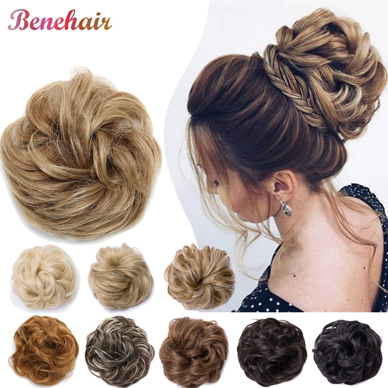 BENEHAIR Estensioni sintetiche 40g Messy Scrunchy Bun Donut Chignon Capelli finti Donne Posticci_voghion.com