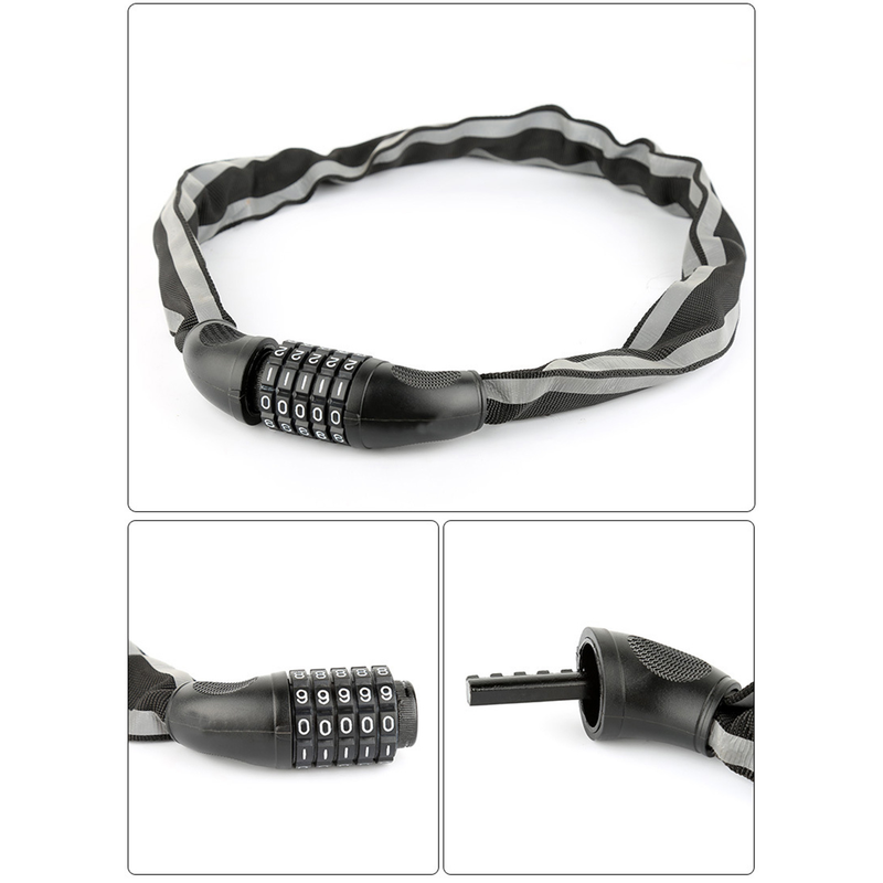 Bloqueio de corrente de bicicleta SportLife com chave de alta segurança anti-roubo impermeável resistente a cisalhamento universal motocicleta scooter bloqueio de corrente_voghion.com