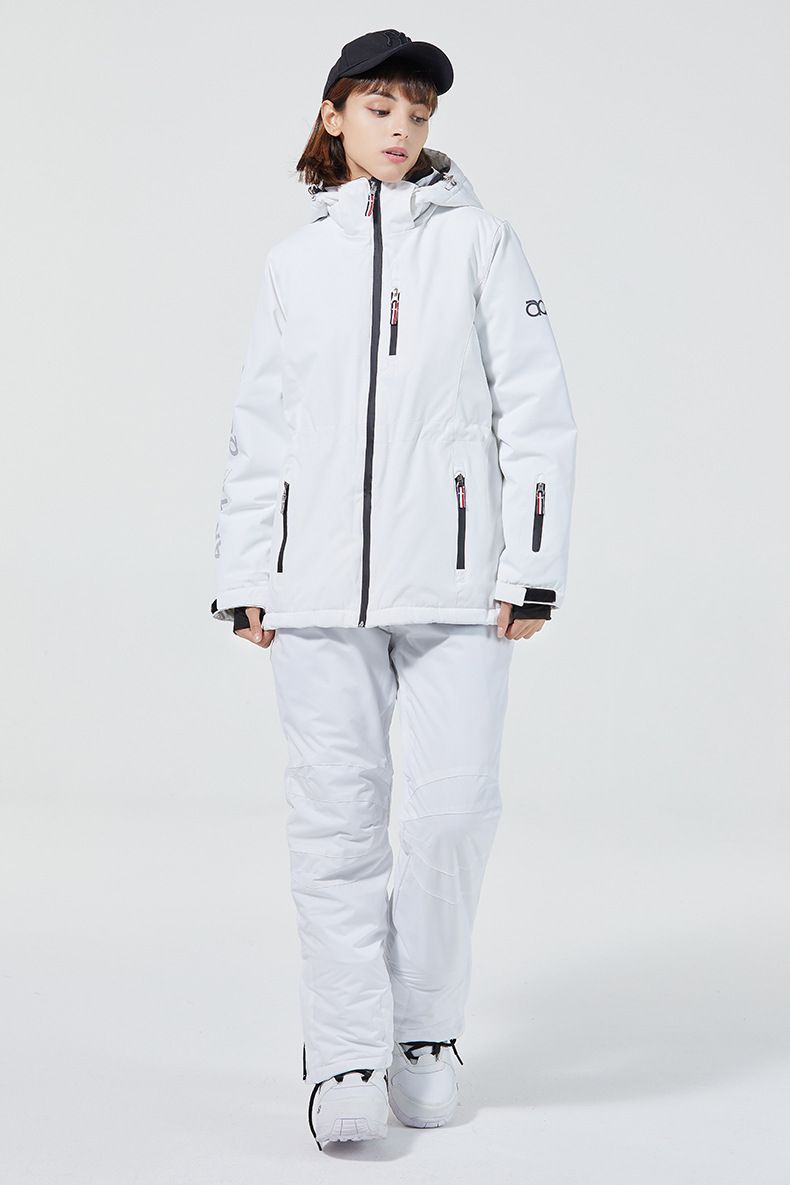 Traje de esquí y snowboard para hombre y mujer, color blanco, para invierno, para exteriores, para parejas_voghion.com