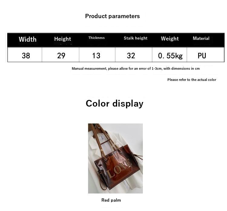 Tote Bag Large Capacity Transparent Jelly Shoulder Crossbody Bag Fashionable Big Bag 2023 New Korean Bag For Women_voghion.com