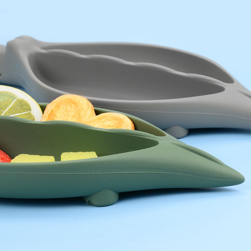 Lofca Baby Farfurie Crocodil Tacâmuri Silicon Farfurie Copii Farfurie Solidă Hrănire Tacâmuri Copii Hrănire Vesele Fără BPA_voghion.com