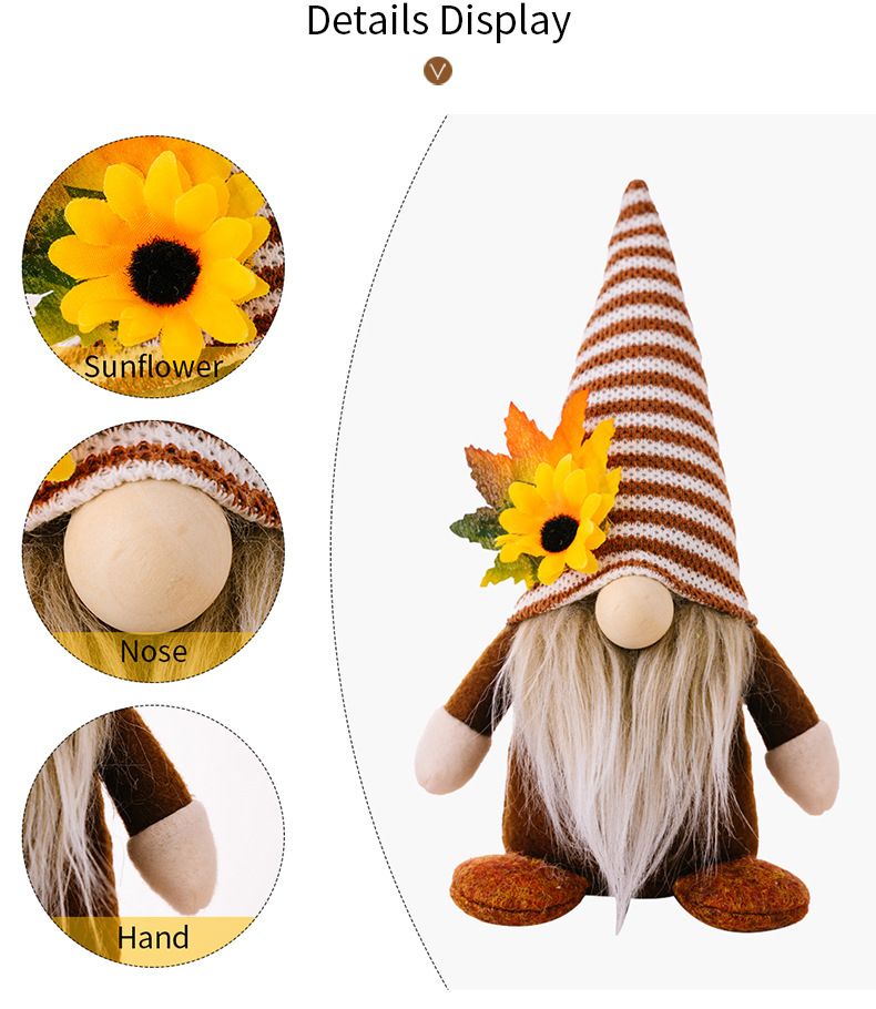 Neu Thanksgiving dekorationen Gesichtslosen puppe gnomes mit Ernte sonnenblumen_voghion.com