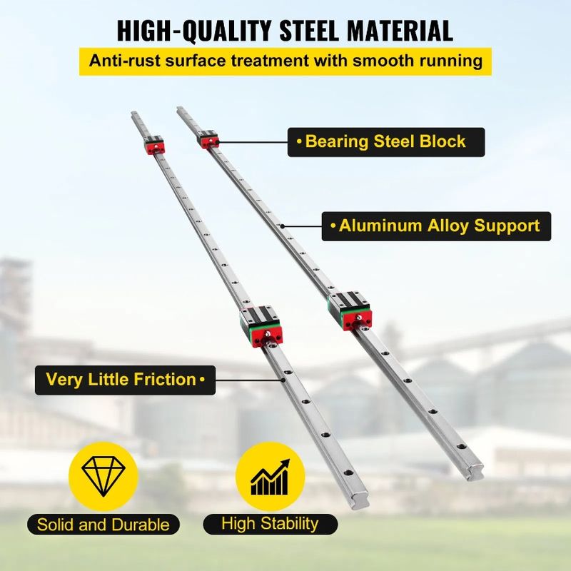 Linear Carriage HSR151500mm Guideway Blocks?Linear Linear 2pcs Slotted 4X Rail Rail 15mm Rail Bearing Type Support Square For_voghion.com