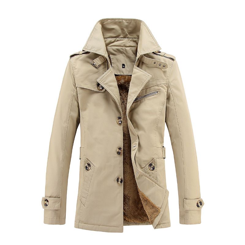 CT 2025 Nieuwe heren katoenen oversized jas met middellange lengte, casual effen kleur_voghion.com