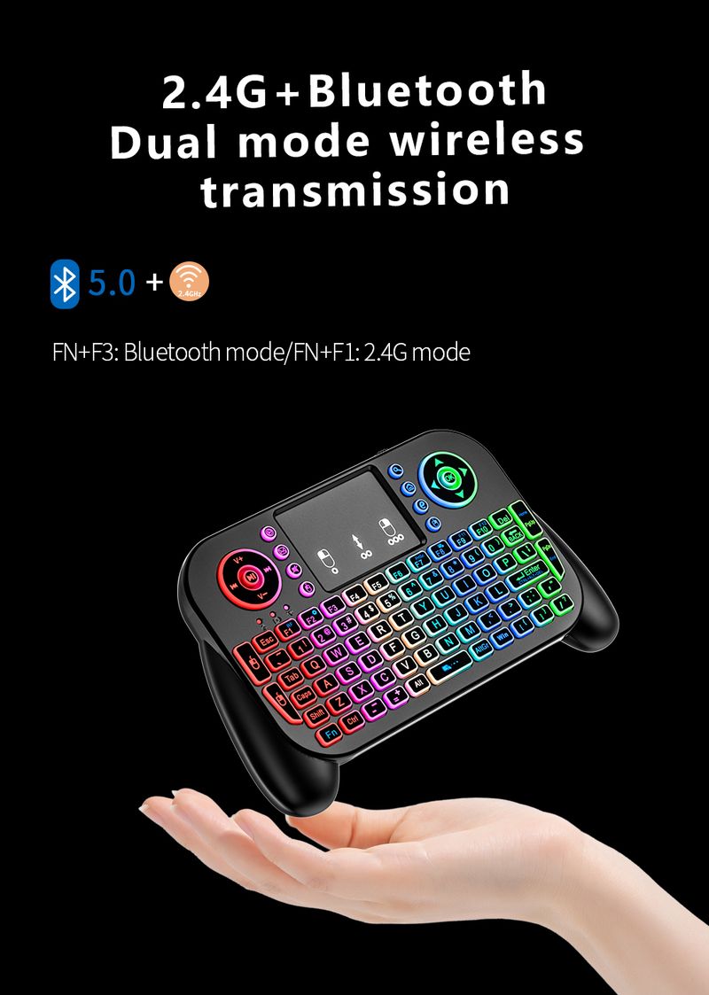 8 2.chG Mini Tastiera Wireless Sh Colore Retroilluminato Spagnolo Portoghese Bluetooth Air Mouse Telecomando Touchpad Per_voghion.com