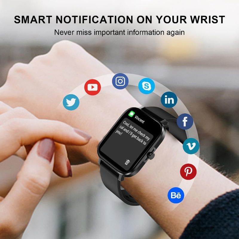 Smart Watch For Men Women SmartWatch 1.83 For IPhone Samsung Android Phone Compatible Fitness Tracker Watch With Pedometer Hear_voghion.com