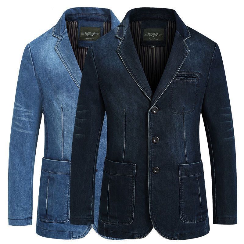CT Men's Cotton Denim Slim Fit Casual Blazer Jacket 2182_voghion.com