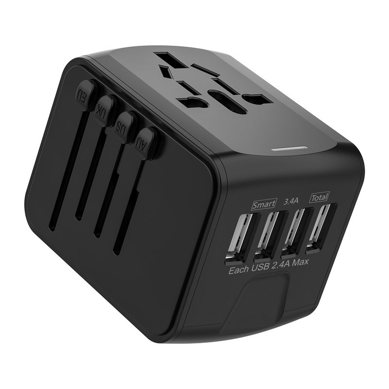 syct Travel Multi-Function Charger 199 Converter 4USB Australian/UK/EU/US Charging Dock_voghion.com