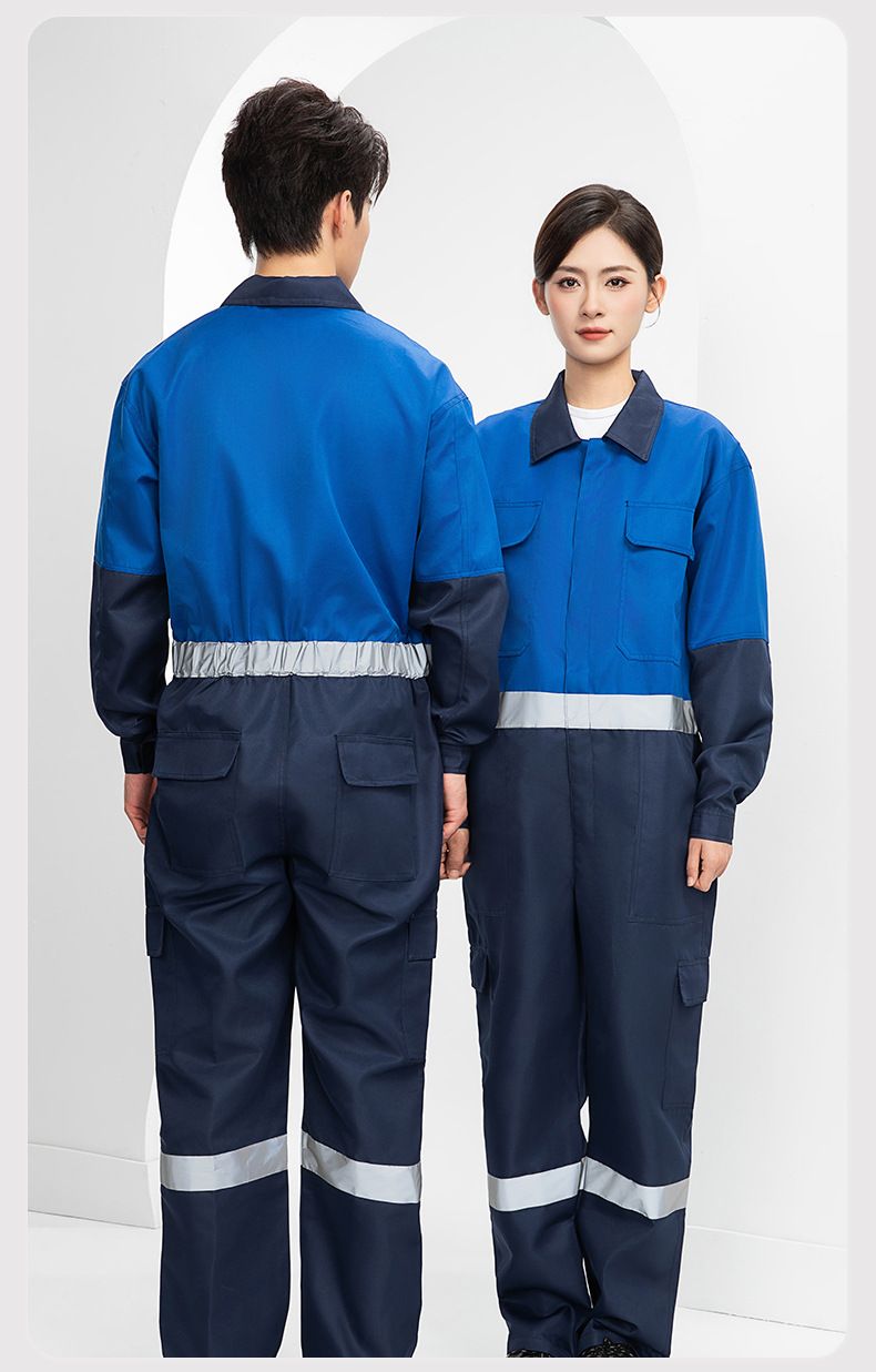 Reflektierender Arbeitsoverall für Herren – Atmungsaktiver Mechaniker-Overall aus Polyester (S-3XL) – Gut sichtbare Werft- und Baukleidung_voghion.com