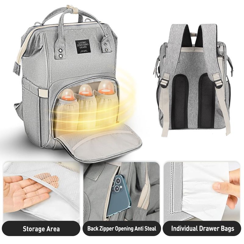 Nappy Backpack Bag Mummy Large Capacity Bag Mom Baby Multi-Function Waterproof Outdoor Travel Diaper Bags_voghion.com