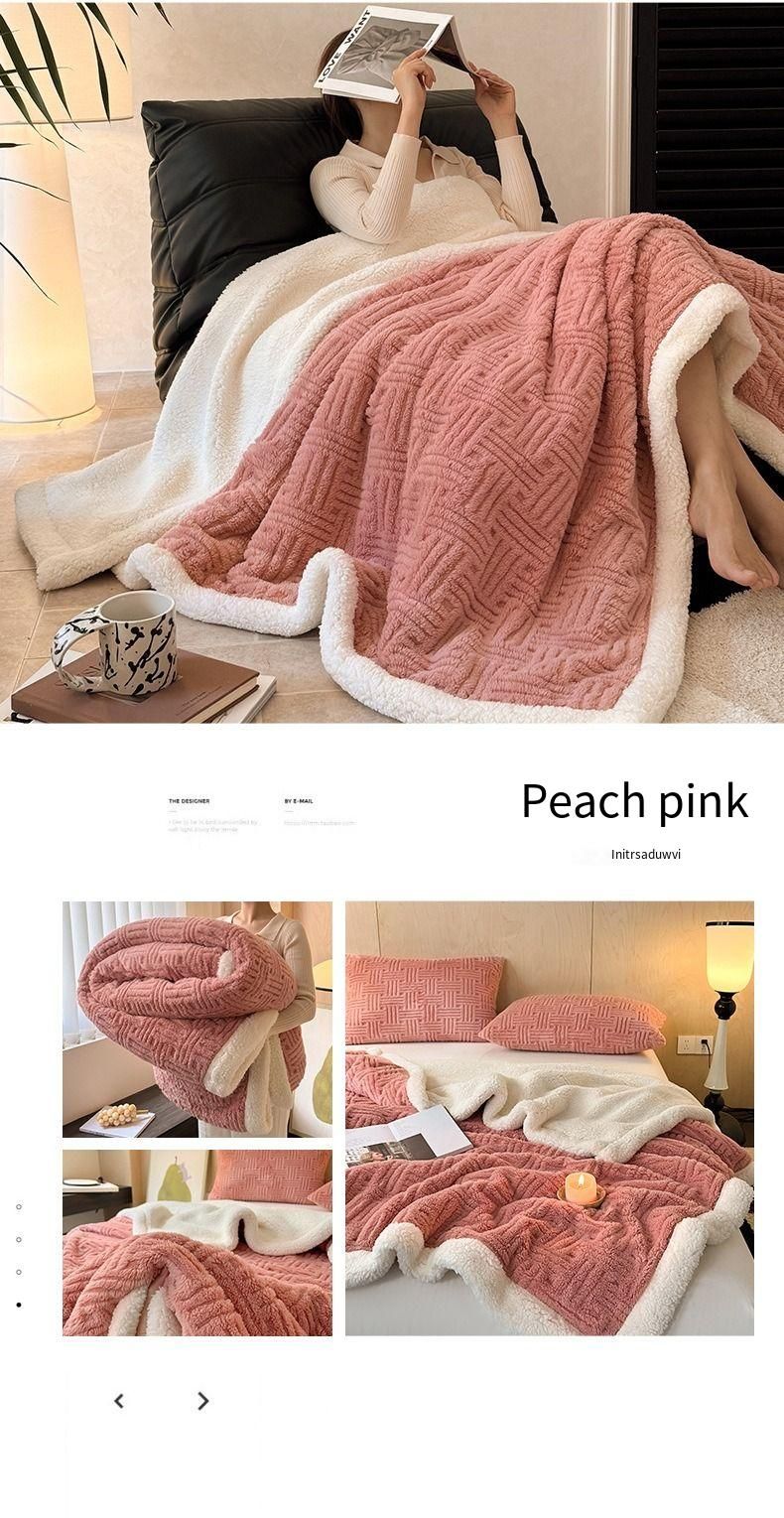 2025 New Jacquard Shu Cotton Wool Lamb Wool Blanket Gift Thickened Blanket_voghion.com
