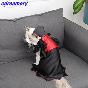Katzen-Vampir-Halloween-Kostüm, Urlaubs-Verkleidung, Umhang mit Knopf für Kätzchen, kleine Hunde, mittelgroße Outfits, Cosplay-Dekoration, Party-Anzug_voghion.com