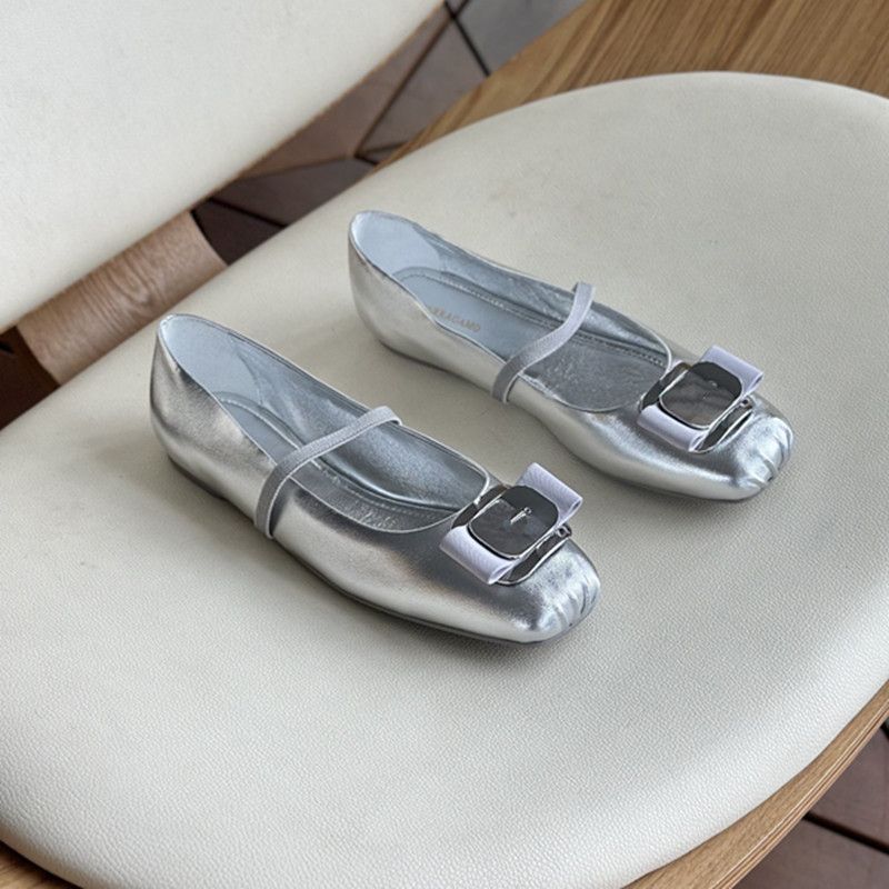 2025 Early Spring Square Ballet Flat Mary Jane Daily Comfortable And Elegant Low Order Women's Shoes_voghion.com