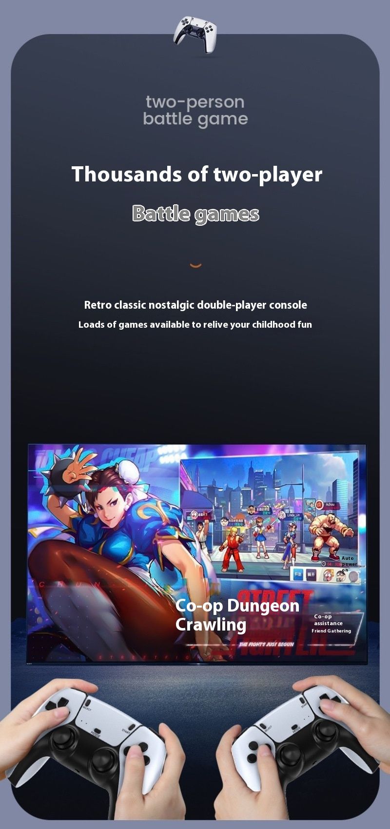 M8Pro Home Game Console, Nostalgic Retro Style, HDMI-High-definition 4K TV Game Console, 2.4G Wireless Controller_voghion.com