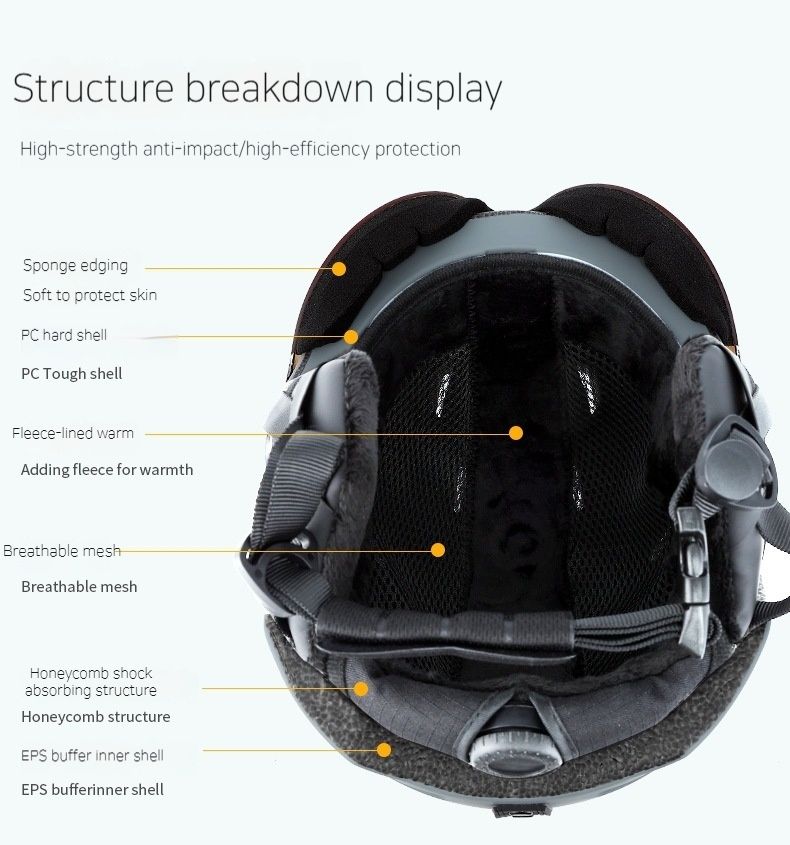 2024 Neuer Skispiegel Integrierter Outdoor-Sport Erwachsener Einzel-/Doppelbrett Warmer Schneehelm_voghion.com
